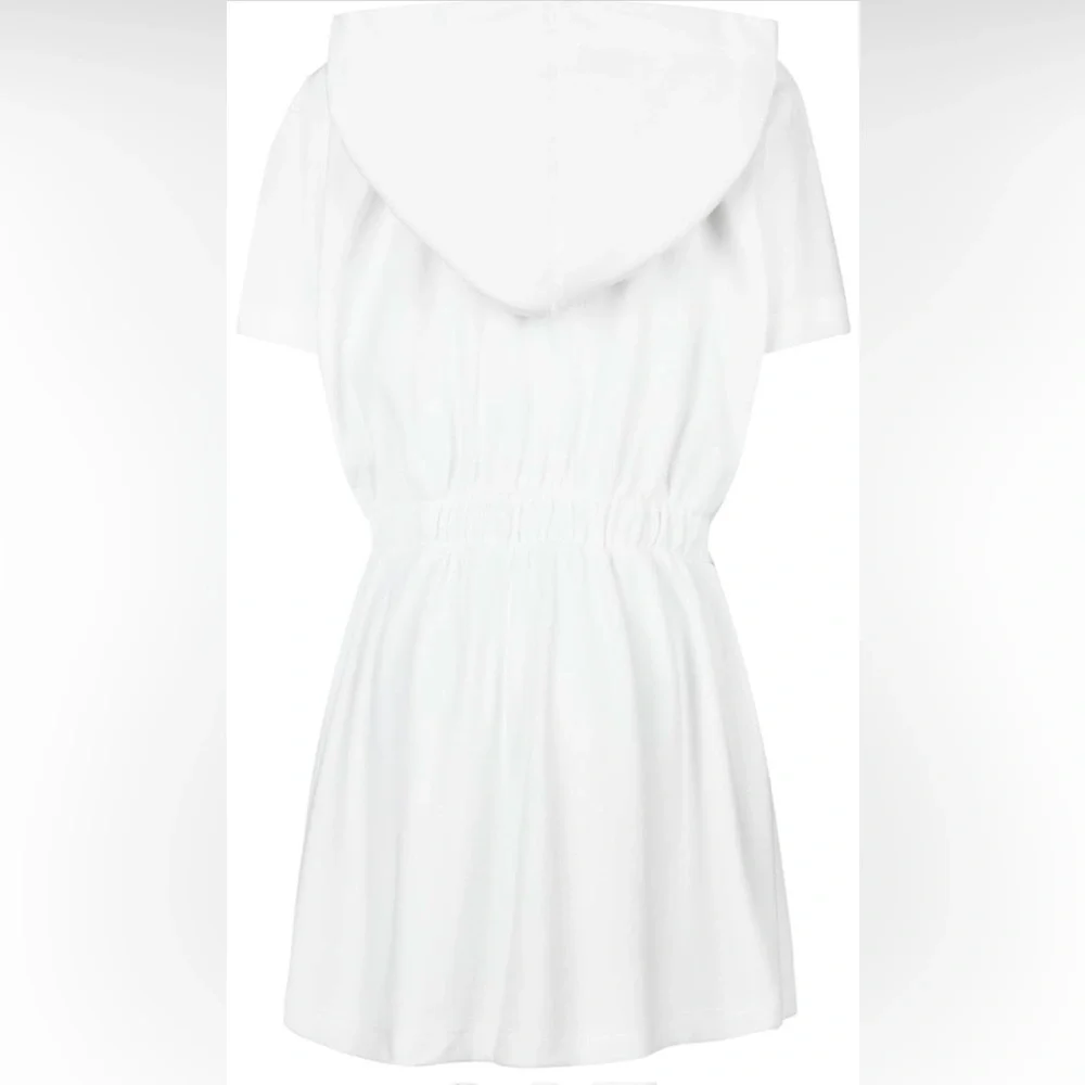 Hurley French Terry Hooded Cover up Dress White with Pink Logo Girls 4T NWT - Picture 2 of 7